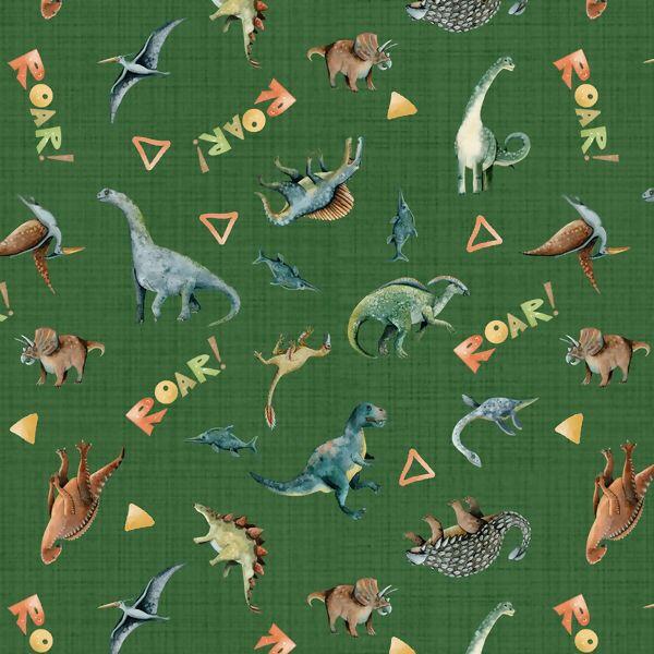 Placa MDF Desenho Dinossauro Verde Roar